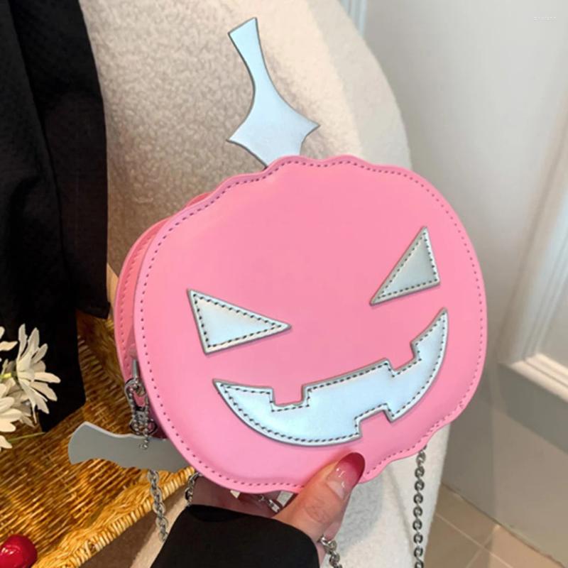 Helloween Cross Body Bag Women Pumpkin Crossbody PU Leather Shoulder With Zipper Adjustable Strap Female Daily Halloween fashionable item zhanyishengl