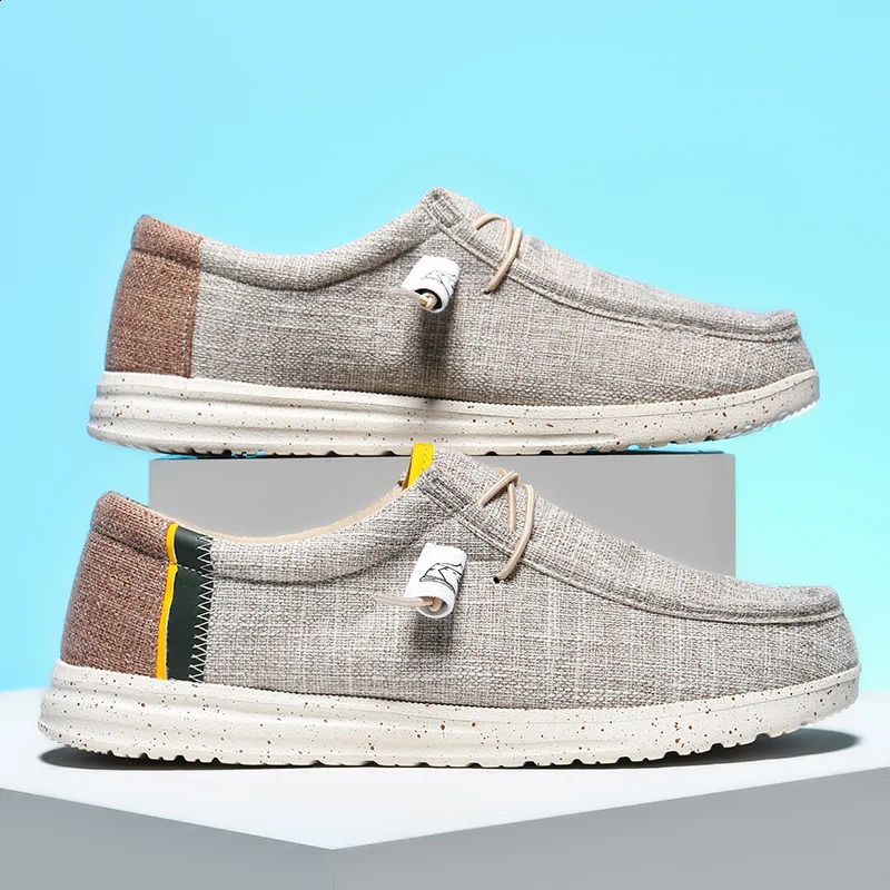 Mens casual canvas shoes breathable and smooth on the flat bottom mens vulcanized sports shoes Plus size 48 walking shoes 240930 - view 3
