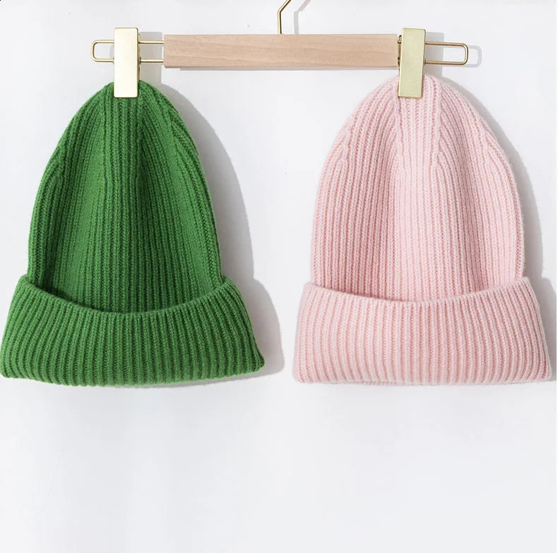 Wool Beanies Women Knitted Hat Unisex Winter Warm 240910