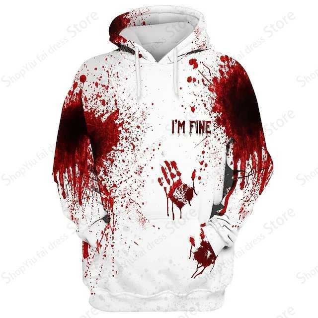 Horror Bloody 3d Print Graphic Hoodies Men Women Fashion Funny Street Hoodie Halloween Sweatshirt Boy Coat Men Tracksuit Clothes M240909