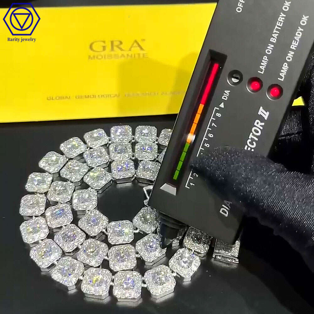 Rarity 10Mm Solid K Moissanite Diamond VVS Vintage Chain Hip-Hop Sterg Sier Cuban Necklaces