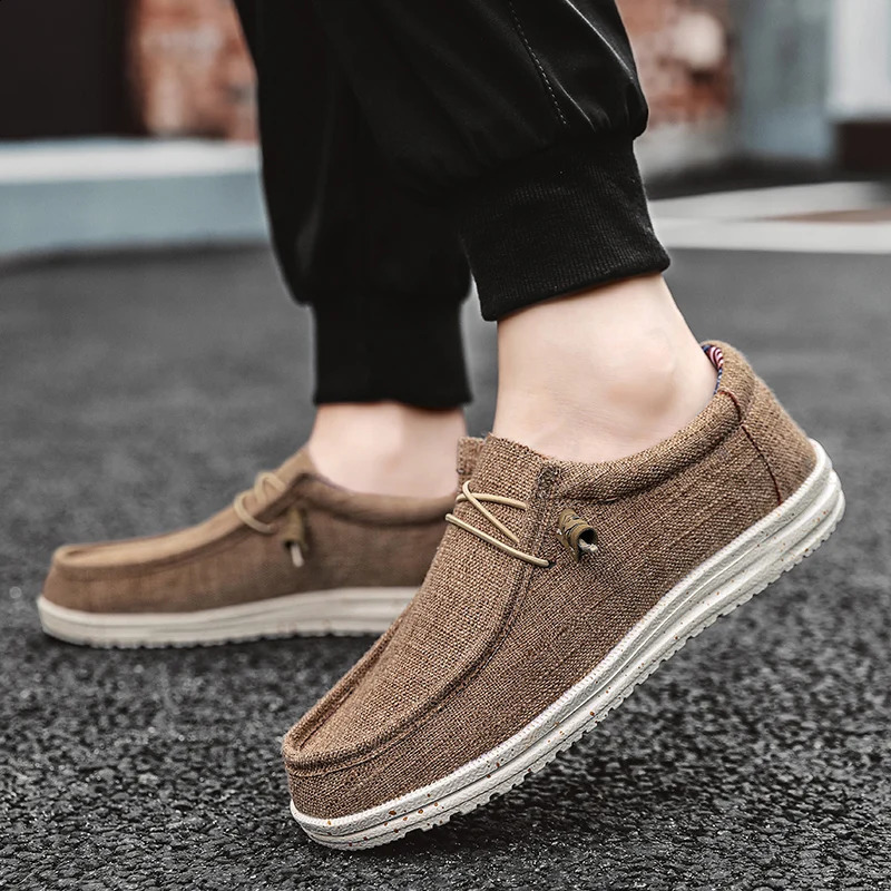 Mens breathable casual canvas sneakers comfortable and soft suitable for mens lightweight driving boat shoes ww 241008