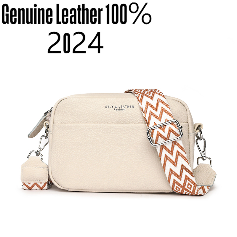 Genuine Cowhide Ladies Shoulder Bag Famous Brand Designer Lady Messenger Square Bags Casual Fashion Girl Handbags Wallets Sac