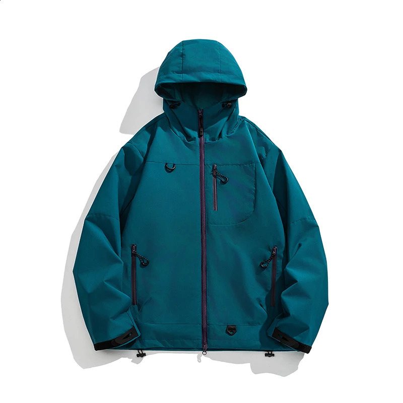 Mens windproof jacket with colorful blocked zipper fashion jacket large-sized M-5XL jacket windproof and breathable jacket 240906