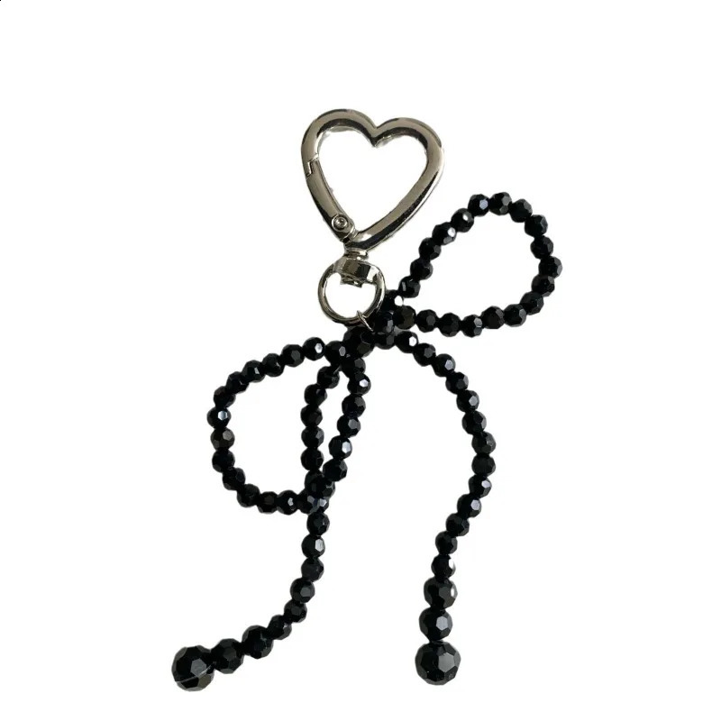 1piece fashionable korean sweet money bag womens transparent bow heartshaped pendant keychain charm wallet accessories 240910 zhanyishengli