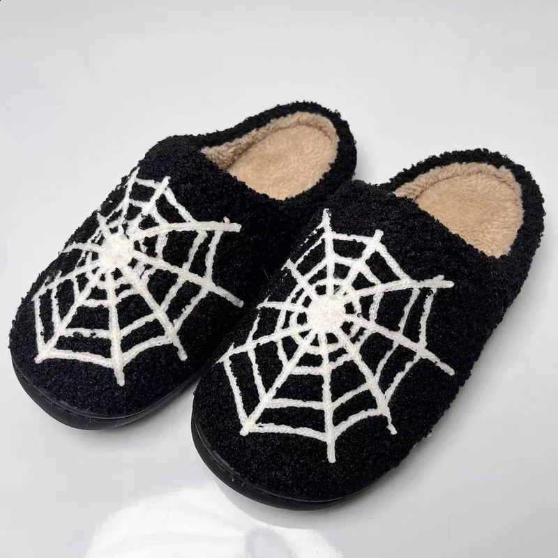 Cotton Fluffy Slippers Home Cartoon Pumpkin Platform Plush Slides Couple Funny Halloween Slipper Casual Shoes Women 240910