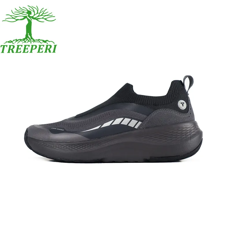 Designer Casual Shoes For Men Women TREPERRI T99 Slip on Sneakers Mesh Leather Sneaker Black White Clay Dark Grey Teal Sand Taupe Outdoor Mens Traiers
