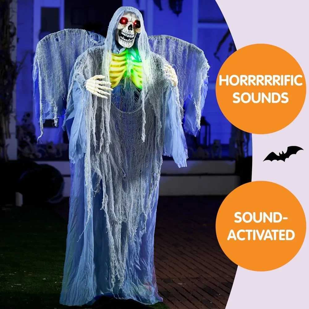 Halloween Reaper with Wings Life Size Skeleton Halloween Decoration Suitable for Courtyards Gardens Porches X240910
