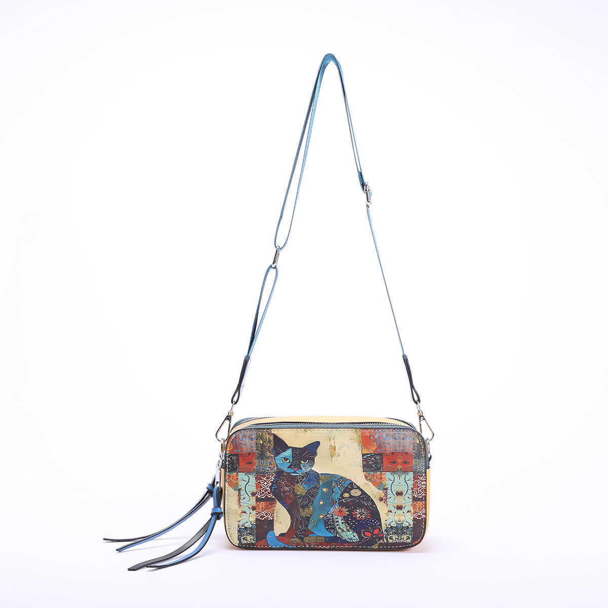 Camera bag, women's bag, blocking printed soccer square bag, single shoulder crossbody bag 240915