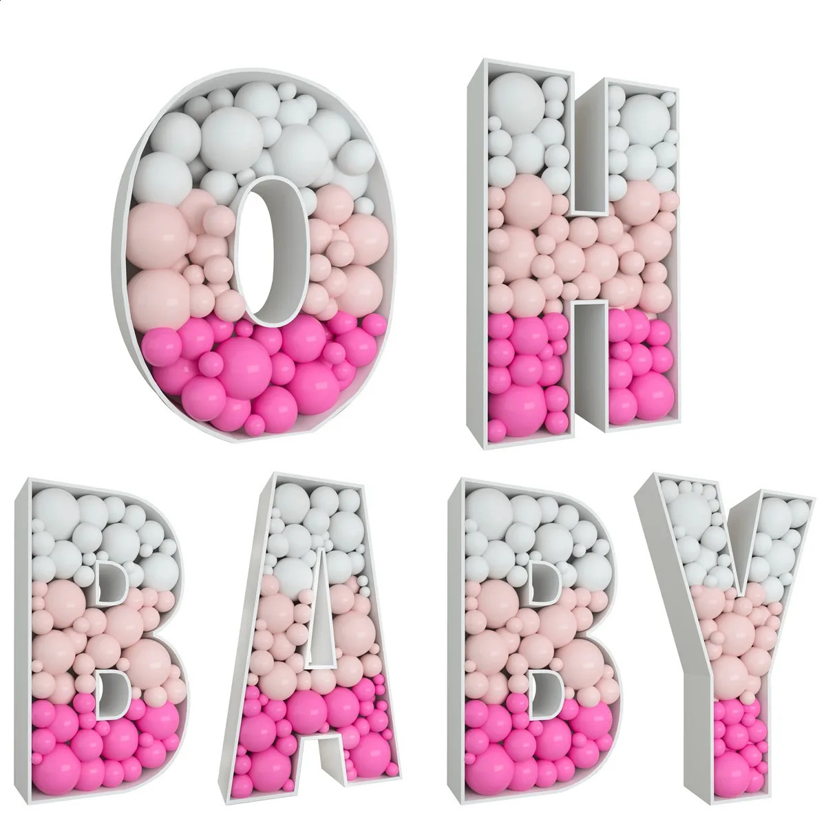 91.5CM Giant Letter Balloon Filling Box Balloon Birthday Wedding Party Decor Birthday Figure Baby Shower Baloon Mosaic Frame Box 240910