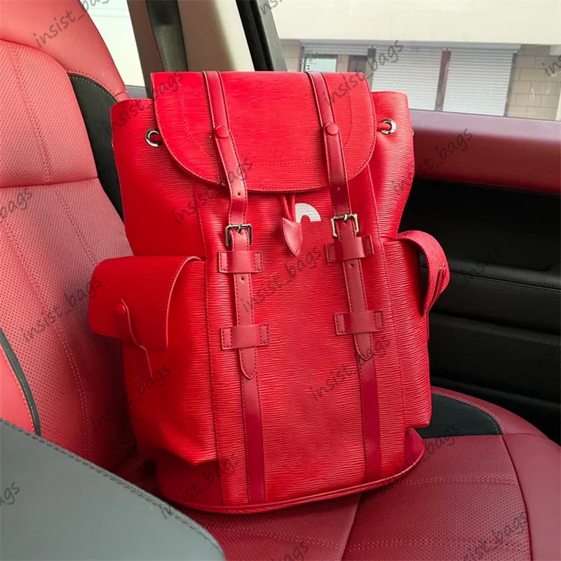 Mens Genuine leather Backpack Luggage The Tote Bag for Women Red Totes Handbag Travel Bags Designer Backpacks Handbags Purse Fashion Bookbag