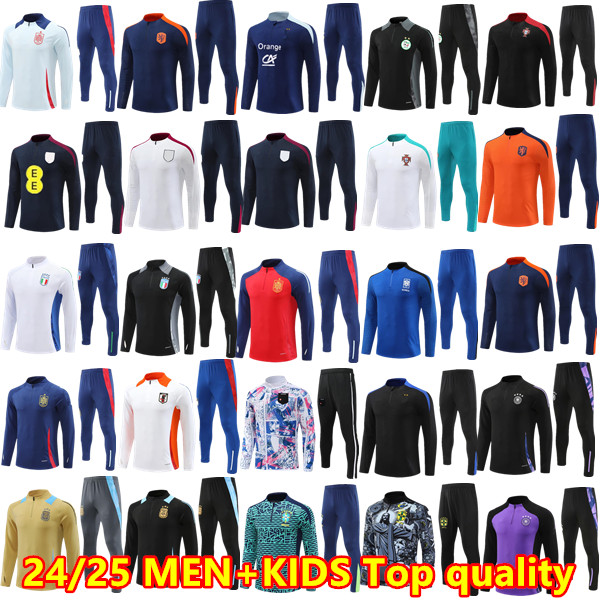 2024 ArgentinaES football tracksuit BrazilES Men and kids 24 25 national team soccer tracksuit football kit tracksuits Training jogging Survetement Foot chandal
