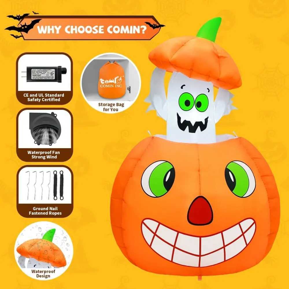 Halloween inflatable animation pumpkin ghost outdoor decoration blow molding for indoor parties garden lawn decorationX240910