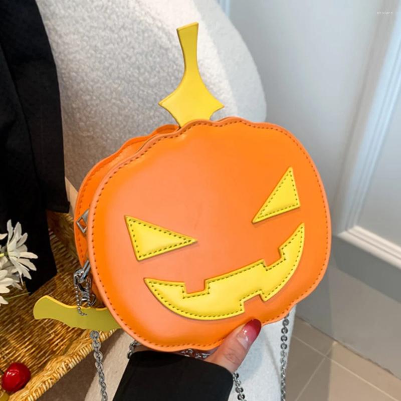 Helloween Cross Body Bag Women Pumpkin Crossbody PU Leather Shoulder With Zipper Adjustable Strap Female Daily Halloween fashionable item zhanyishengl