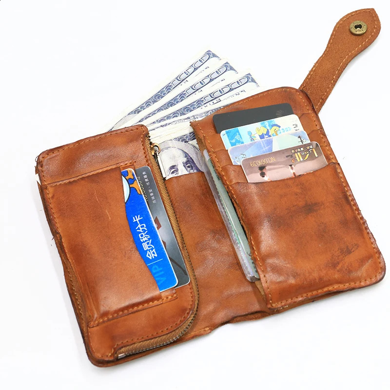 genuine leather womens wallet retro denim large capacity long double fold womens wallet clip with zipper coin pocket 240907