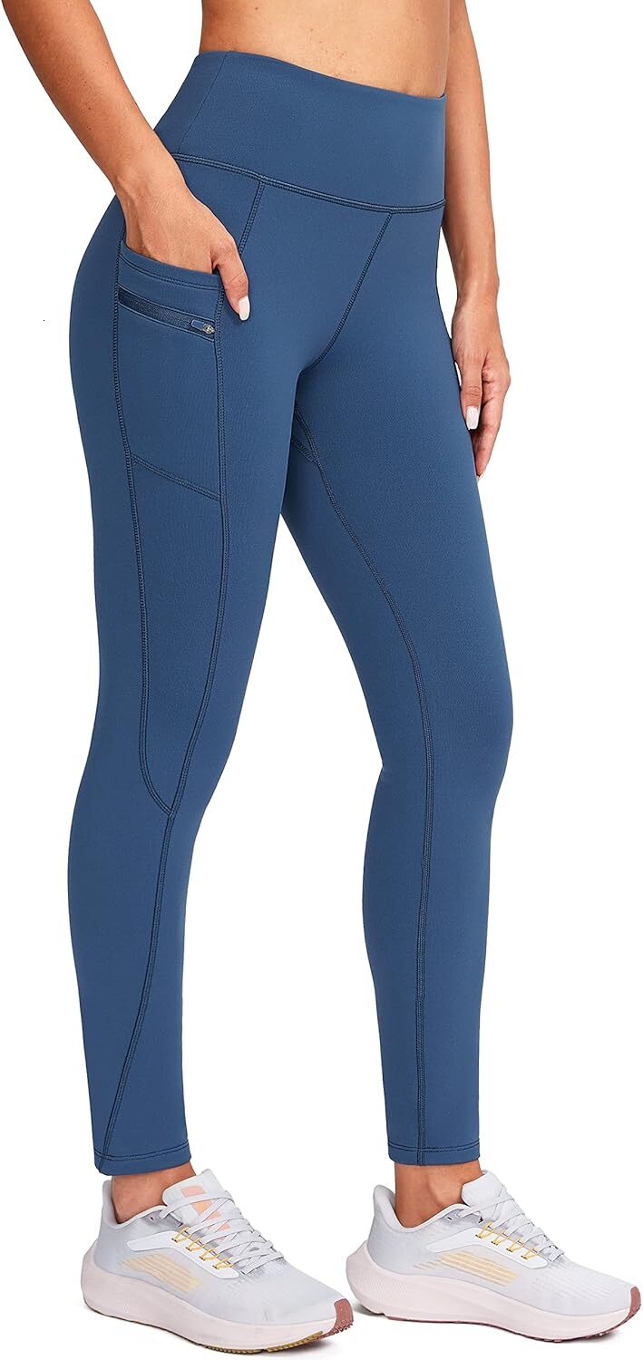 Women's Fleece ed Winter Leggings with Pockets Water Resistant High Waisted Thermal Warm Pants Running Hiking