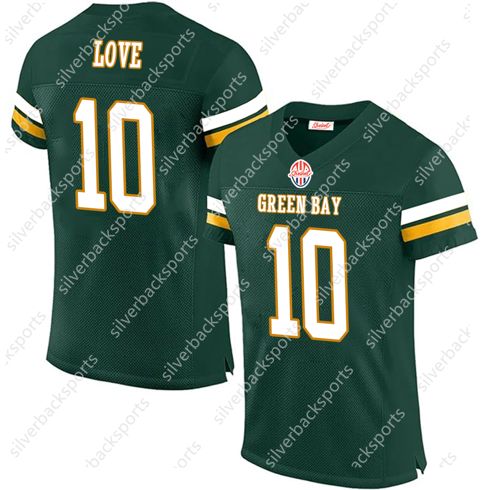 Men/Youth Green White 10 Love Gren Bey 12 Aaron Rogers America Game Football Jersey Personalized Your Name Any Number All ed This baseball uniform is 