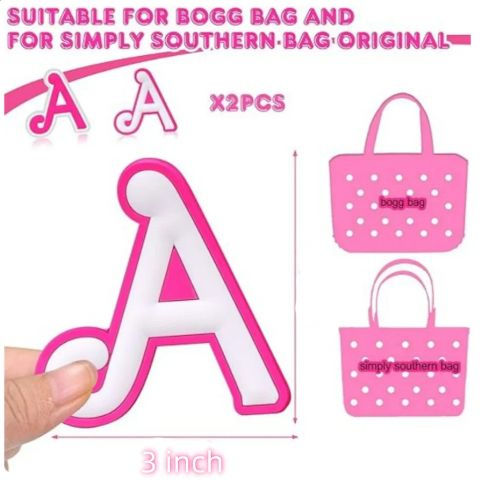 2 pieces of letter amulets for Borg bags amulet accessories for Borg bags and simple Southern bag original all models silicone inserts 240914