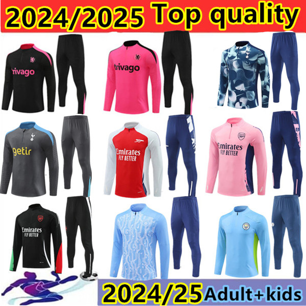 2024 2025 soccer tracksuit Arsenall Long sleeve kids kit Tracksuit PULISIC 24 25 CFC MOUNT HAVERTZ STERLING JORGINHO training shirt KOULIBALY KANTE Track suits
