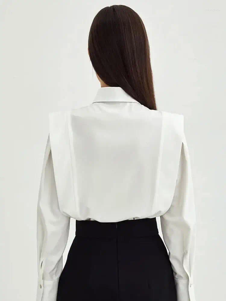 Women's Blouses Mueyaruho 2024 Autumn Winter Women Solid White Office Dress Shirt Elegant Long Sleeve Blouse For