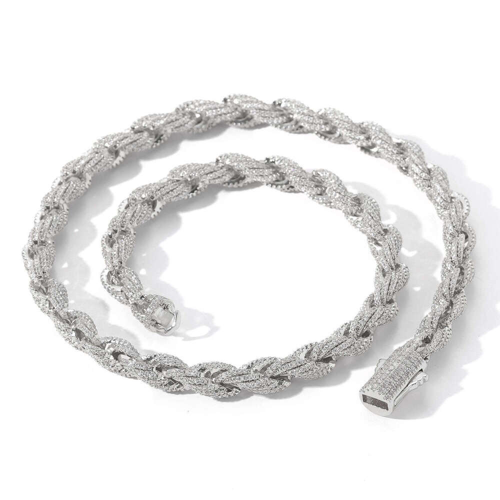 twisted moissanite rope chain for men custom hip hop iced thickness sier jewelry necklaces christian hiphop