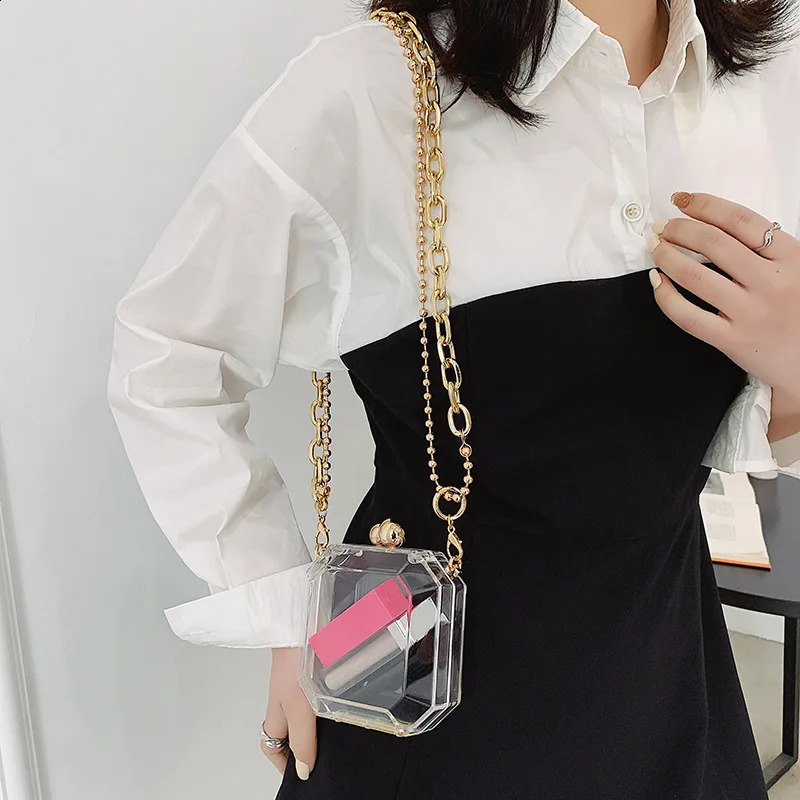 Transparent Evening Acrylic Box Chain Crossbody For Women Shoulder Purses And Handbags Ladies Party Clutch Bag 240906 a5e6