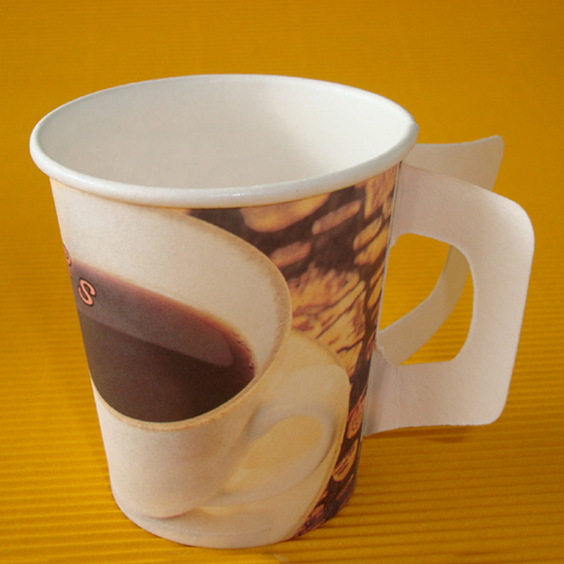Paper cups tailor-made disposable hot drink cups with handles wholesale custom-made disposable cups commercial packaging 1000 pcs per piece