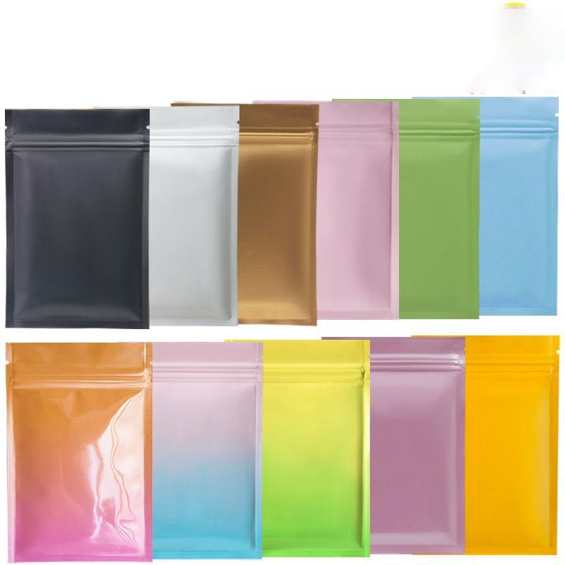 Wholesale multi color Resealable Zip Mylar Bag Food Storage Aluminum Foil Bags plastic packing bag Smell Proof Pouches 100pcs Lstbd