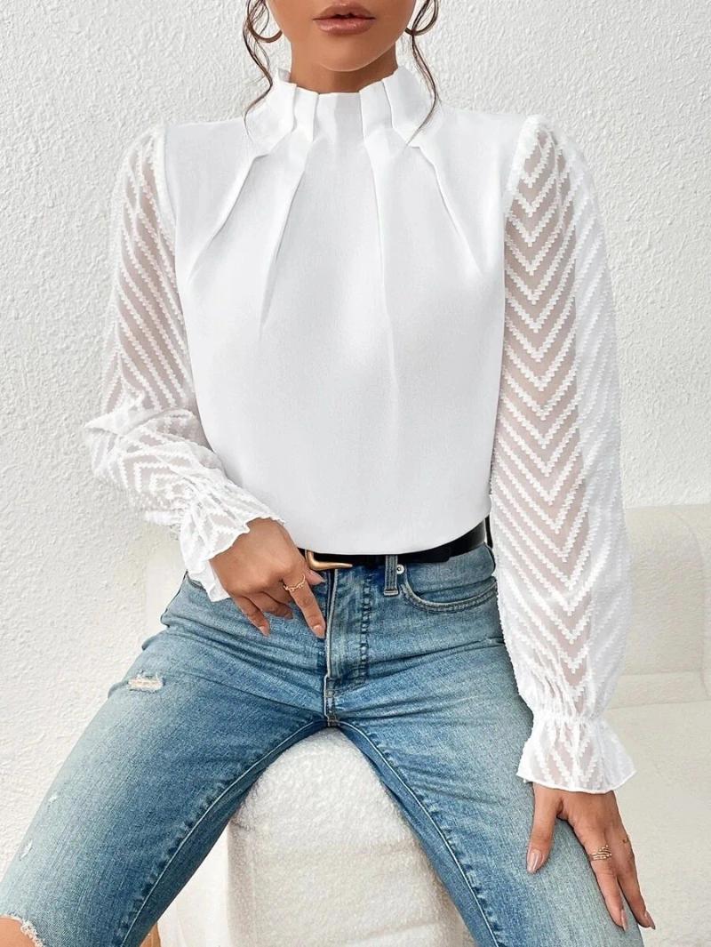CNLONGBIDA Women's Blouses Fashion Black Office Ladies Tops And Women 2024 Autumn Casual Long Sleeve Top Femme Chiffon Shirt Elegant Blouse Woman