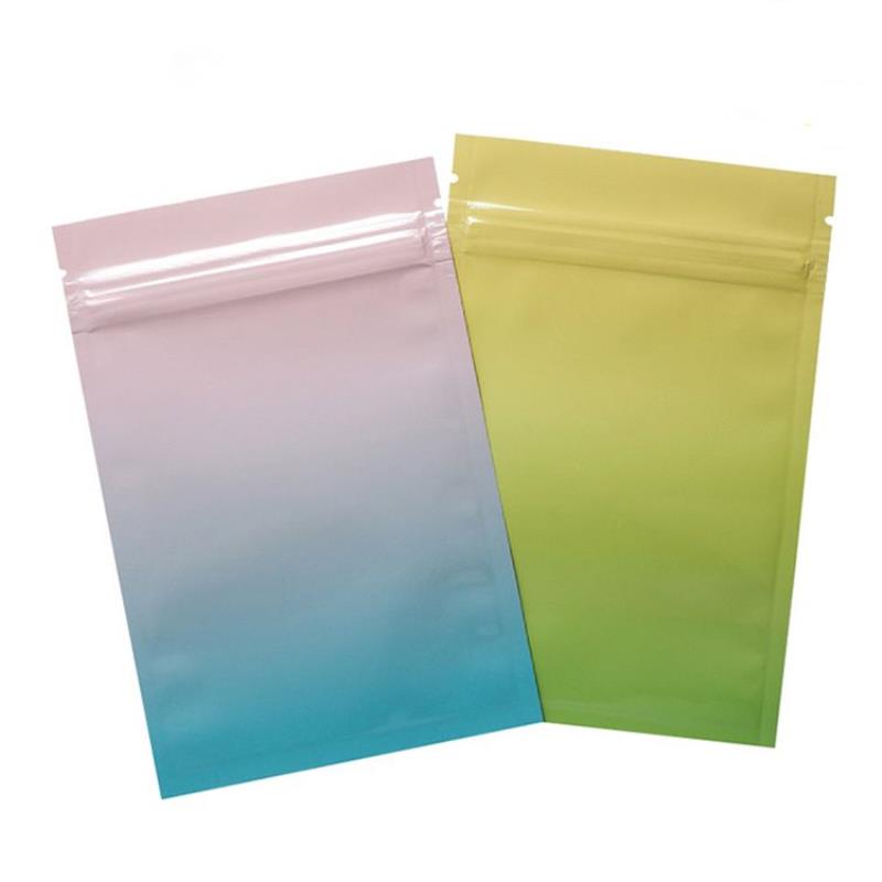 Wholesale multi color Resealable Zip Mylar Bag Food Storage Aluminum Foil Bags plastic packing bag Smell Proof Pouches 100pcs Lstbd