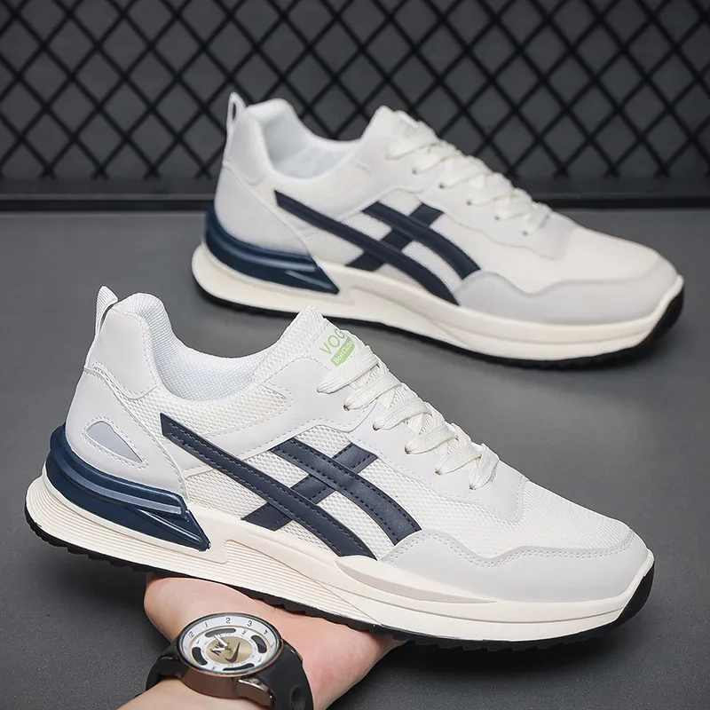 Men's spring new sneakers fashion breathable mesh running student coffee casual shoes