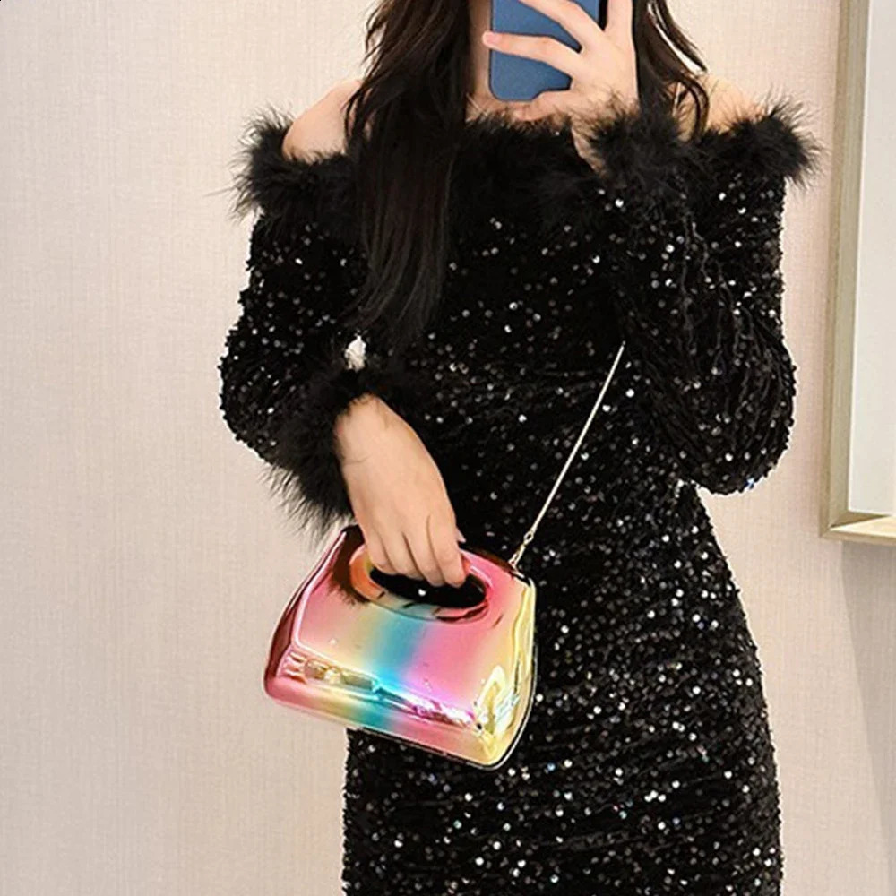 Candy Color Box Shell Bag y Acrylic Party Evening Womens Chain Wallet and Handbag Shoulder Cross Body Clutch 240910
