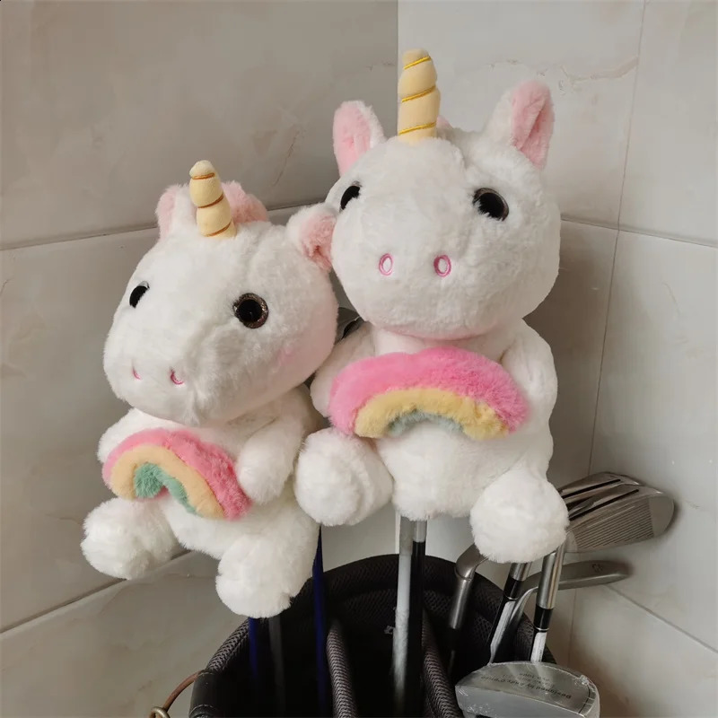 Unicorn Golf Driver Head Cover Plush Cartoon Golf Fairway Wood Headcover Stock 2 Colors 240909