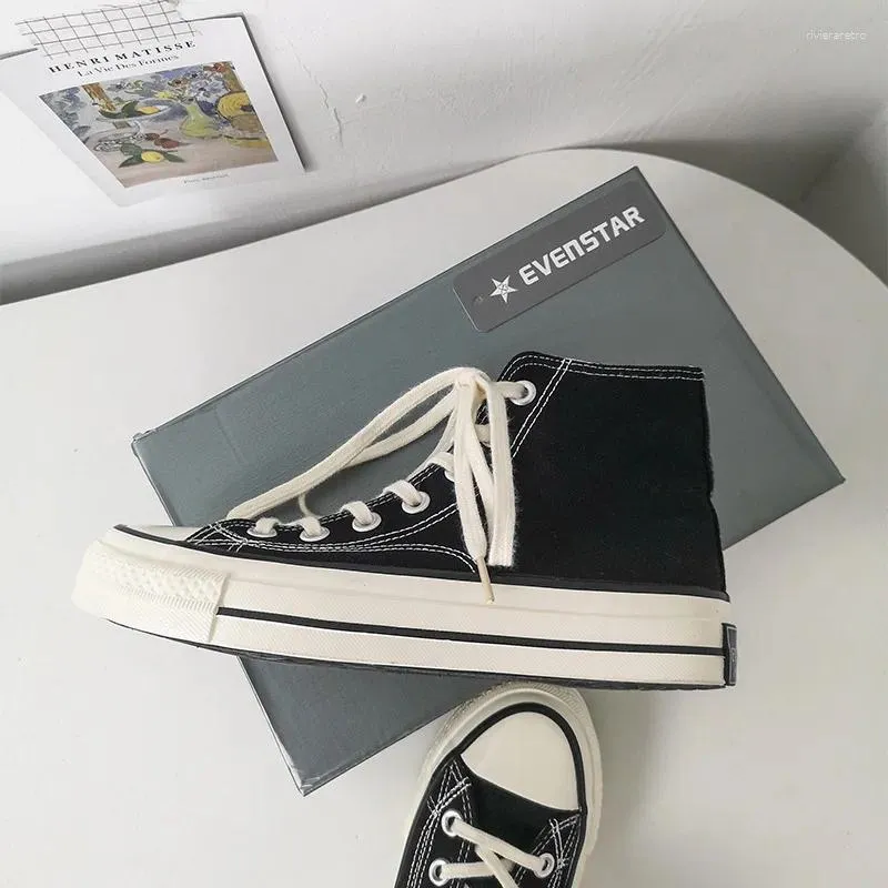 Casual Canvas Sneakers Women: Breathable High-Top Comfort Shoes for Spring and Autumn dh911125171