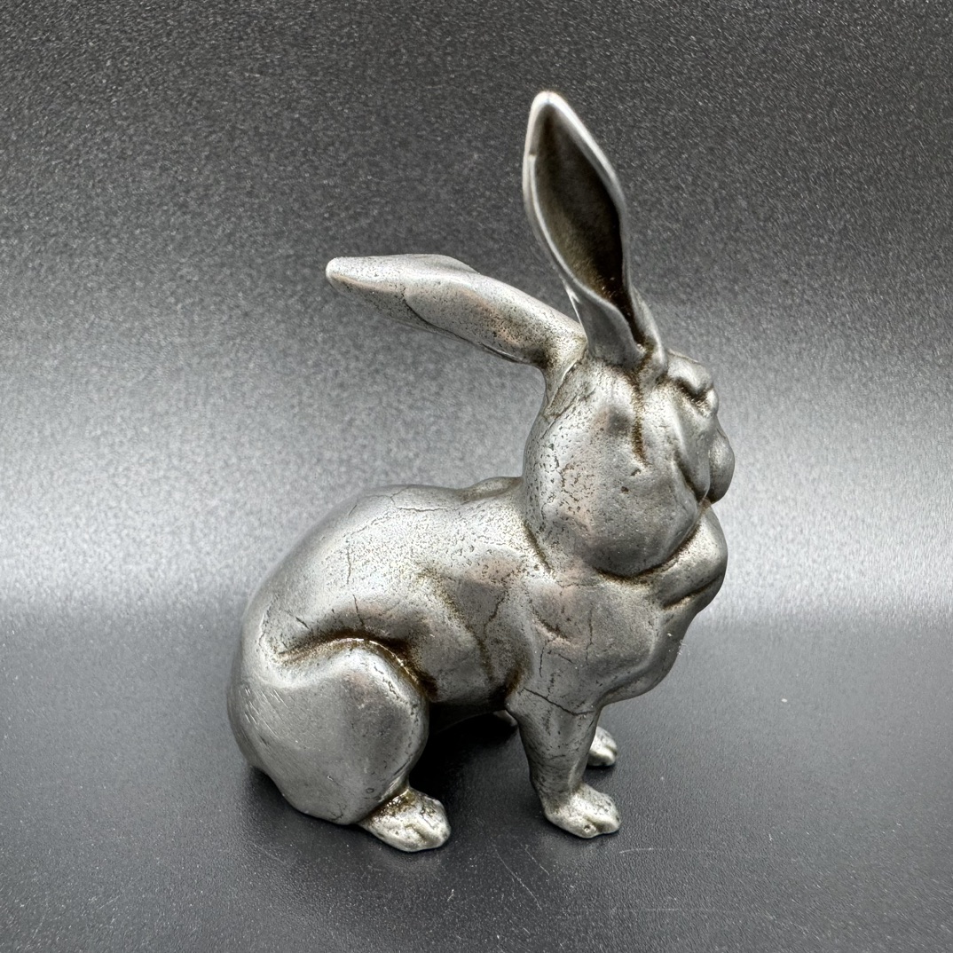 Iron solid rabbit ornaments zodiac rabbit lucky rabbit tea pet Lucky Iron Rabbit Figurine Traditional