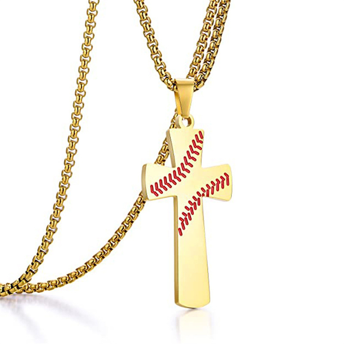 Bible Verse Stainless Steel Baseball Cross Necklace For Men Women Lovers Lord's Prayer Necklaces Christian Jewelry Religious Gift for Man Boys Sw