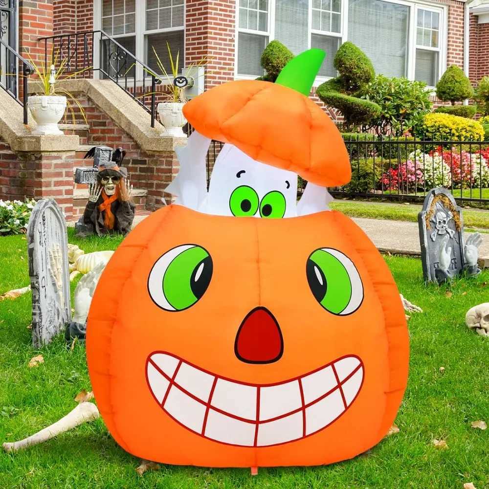 Halloween inflatable animation pumpkin ghost outdoor decoration blow molding for indoor parties garden lawn decorationX240910