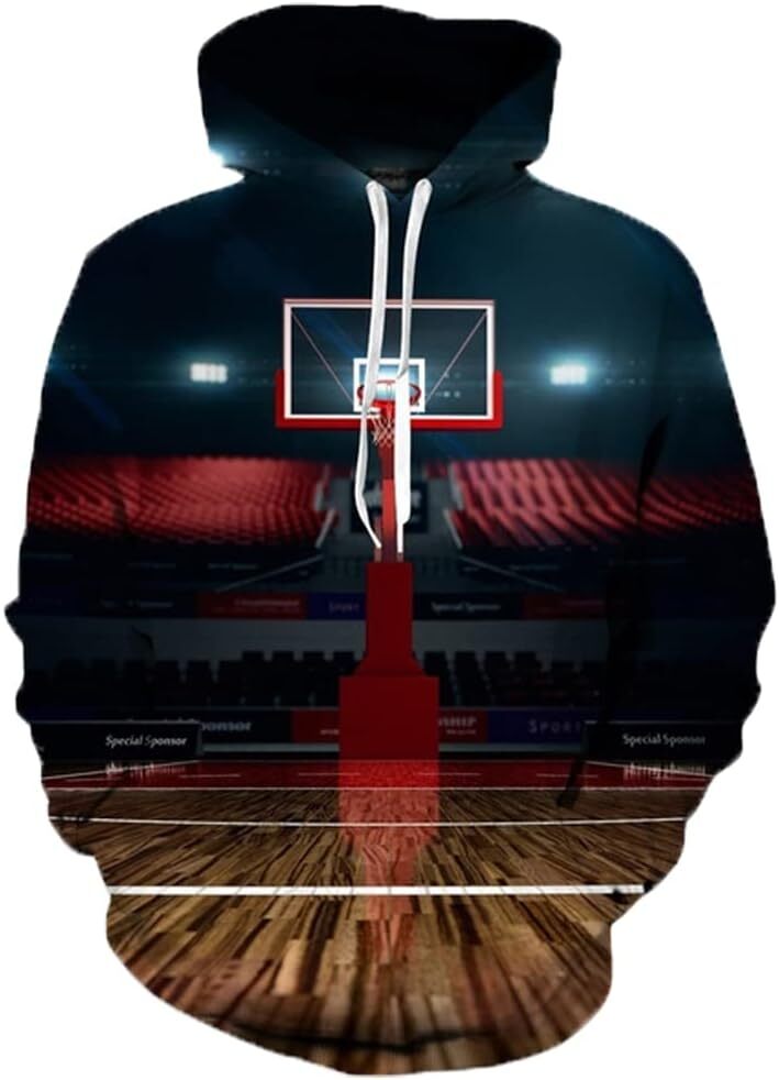 Hoodie for Mens Womens Unisex Hoodie 3D Print Basketball Sport Lover Pullover Hooded Sweatshirt Hoodies With Big Pockets Series 135 Graphic Hoodies sw