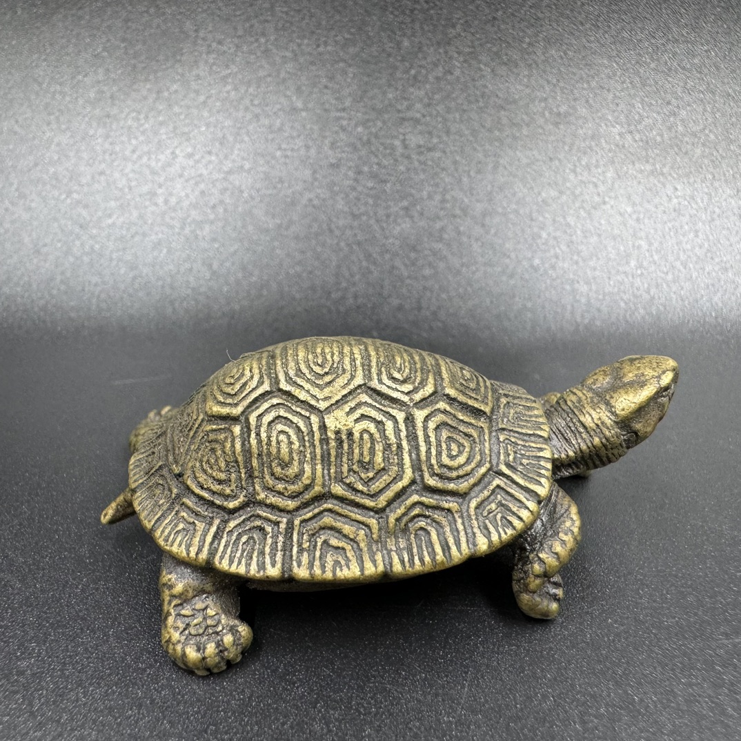 Brass small turtle ornaments solid copper thousand-year-old turtle pattern longevity turtle mini copper turtle simulation turtle bronze 65.5g