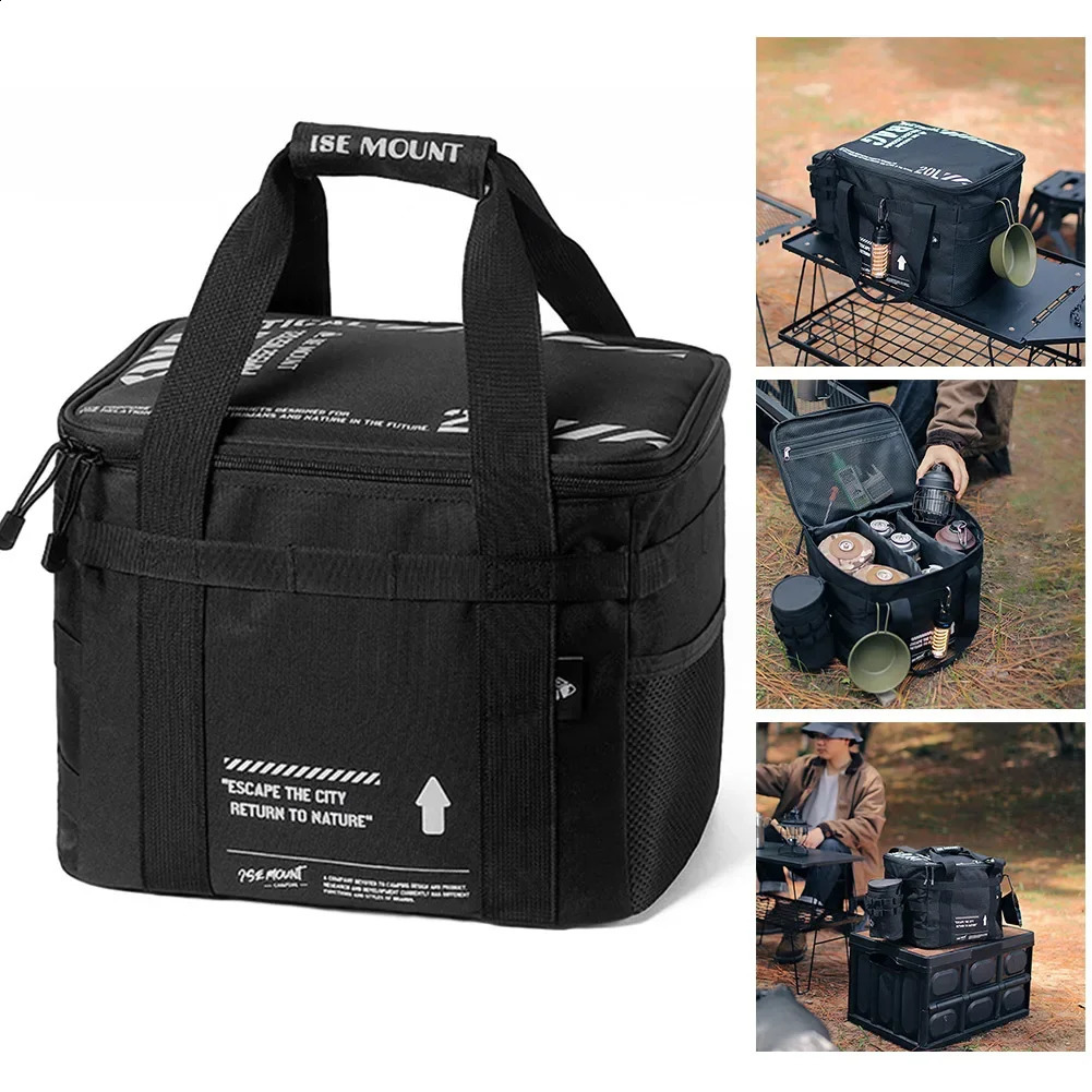 20L25L outdoor camping storage bag cooler lunch box travel table piece handbag tool insulation 240910