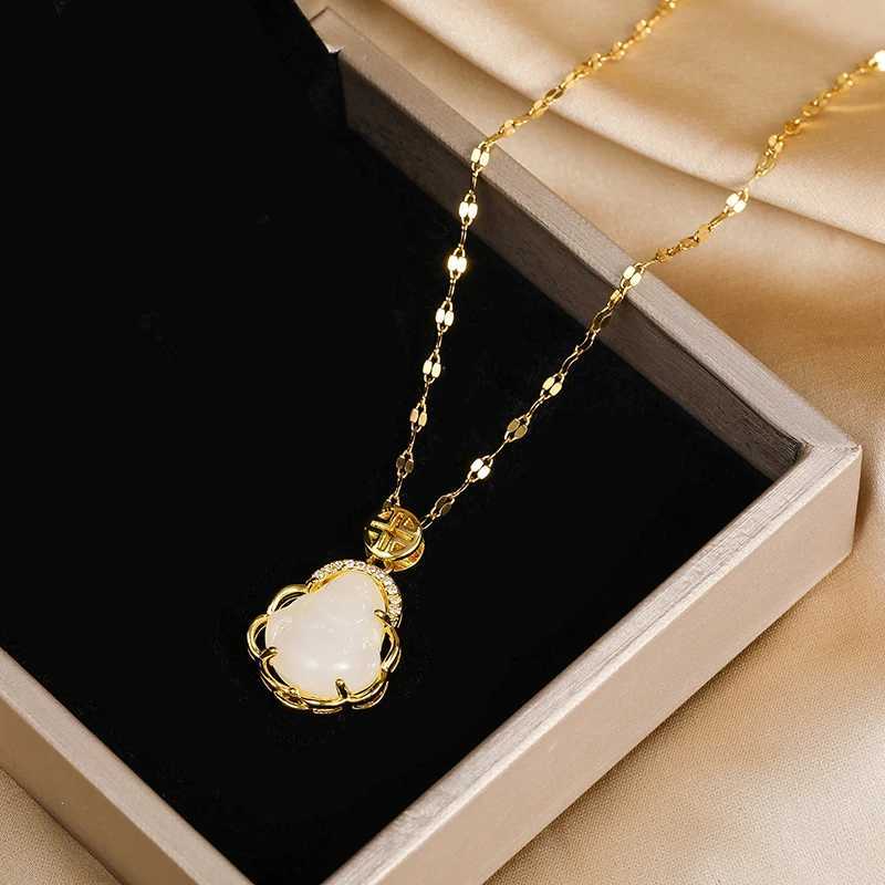 New In Safe Guard Lucky Maitreya Buddha Pendant Stainless Steel Necklaces For Women Vintage Style Female Birthday Gift JewelryX240910