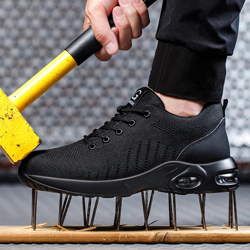Styles Men Safety Boots With Steel Toe Cap Anti-smash Work Sneakers Safety Shoes Men Indestructible Work Boots Hiking shoes 241226
