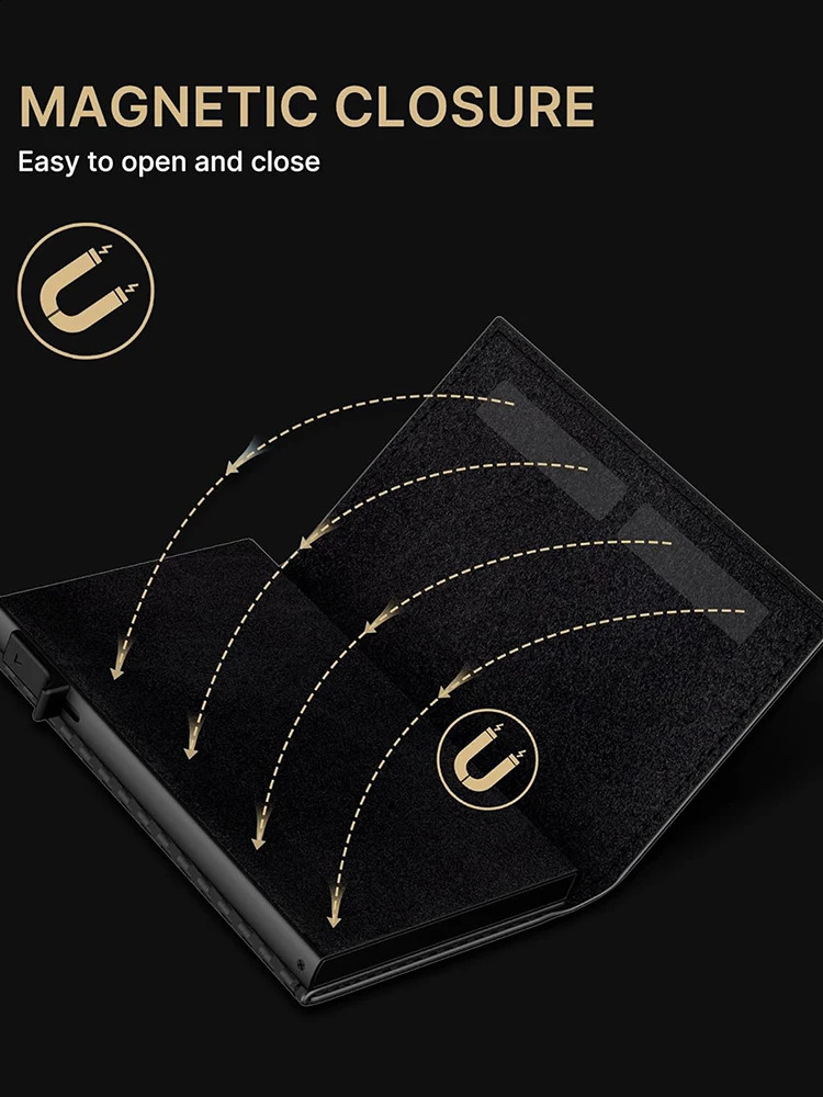 Mens Card Holder Pop Up Aluminum Case RFID Blocking Slim Minimalist Smart Wallet 240904