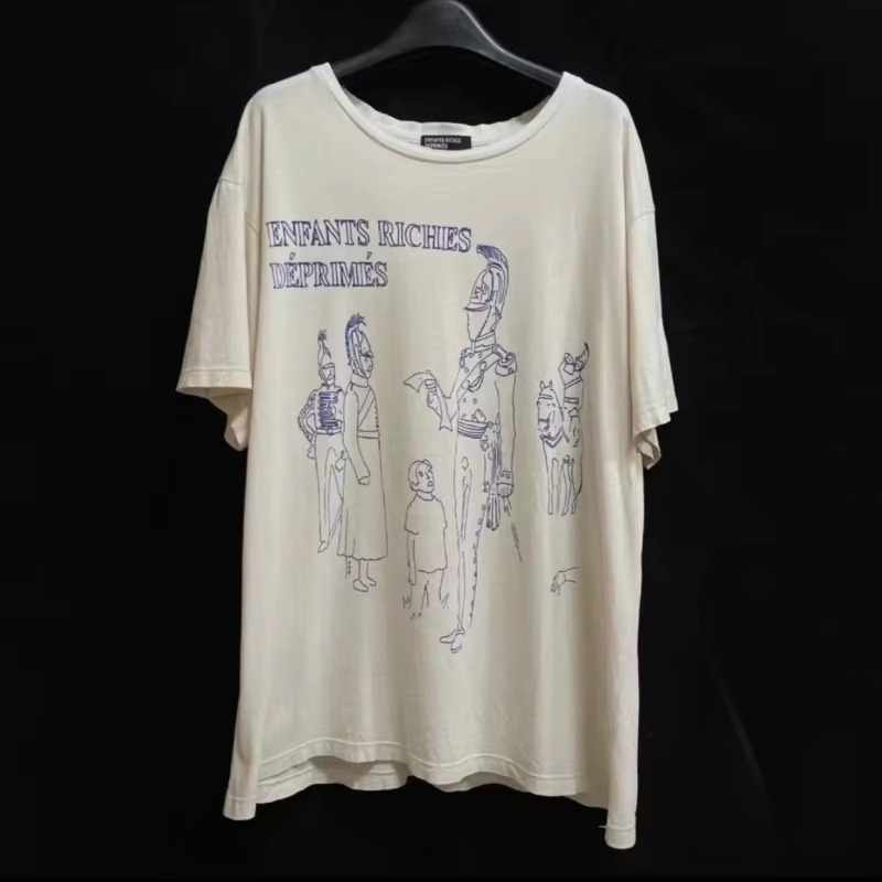 Cotton Vintage Tshirts Print Casual Loose Short Sleeves Summer Hiphop Street Men Women T-shirt