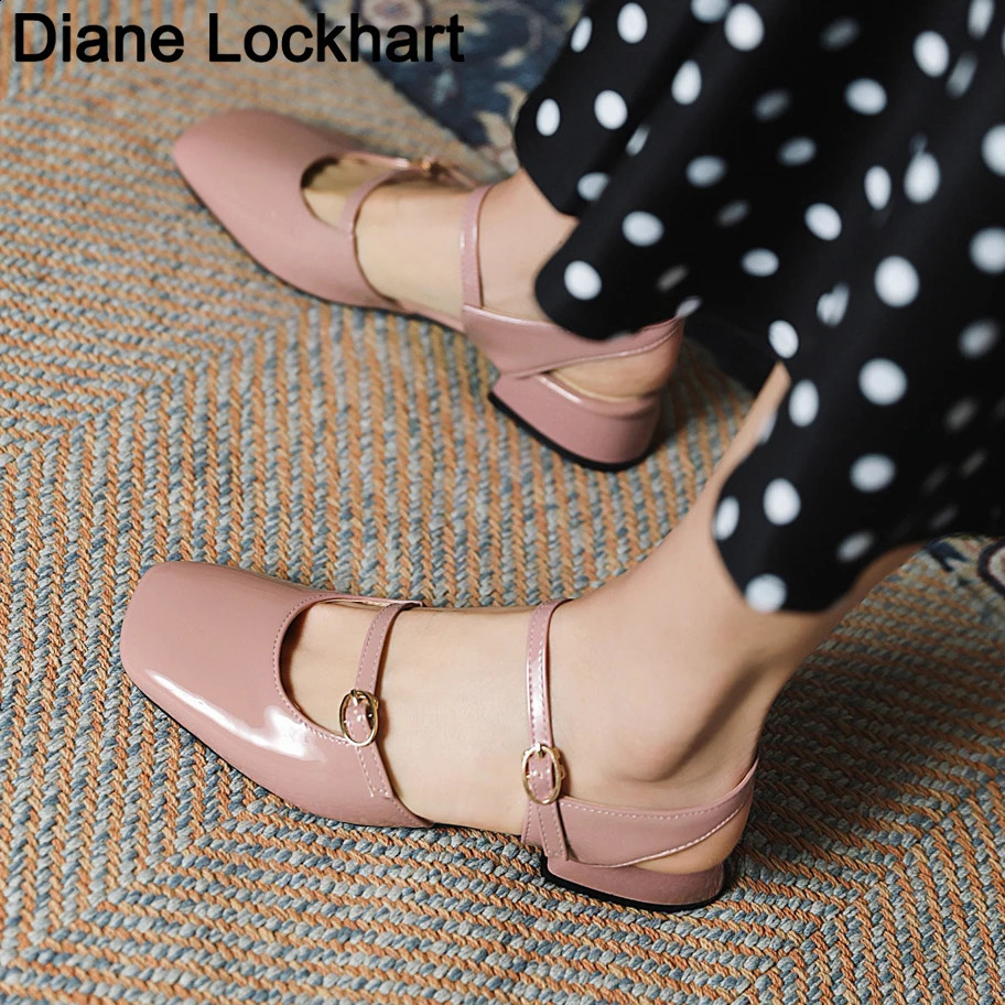 2025 new Vintage Square Toe Buckle Band Mary Jane Flats Women Casual Loafers Flat Shoes Woman Ballerina Slip On Shallow Solid Moccasins 240904