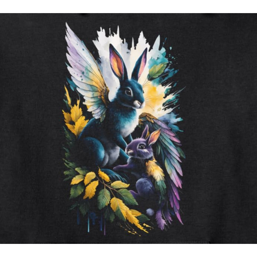 Long Sleeve Shirts for Men sweatshirt Bunny Art Rabbit Winged Magical Creature for All Ages Pullover Hoodie Tee Streetwear Casual tops clothes