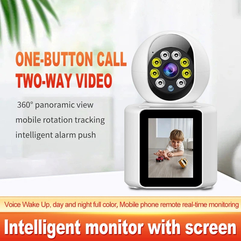 ICSEE APP Video Calling Smart Wifi Camera with 2.4 Inch IPS Screen FHD 1080P IP Cam Two-way Talk Wireless PTZ Cameras intelligent monitor