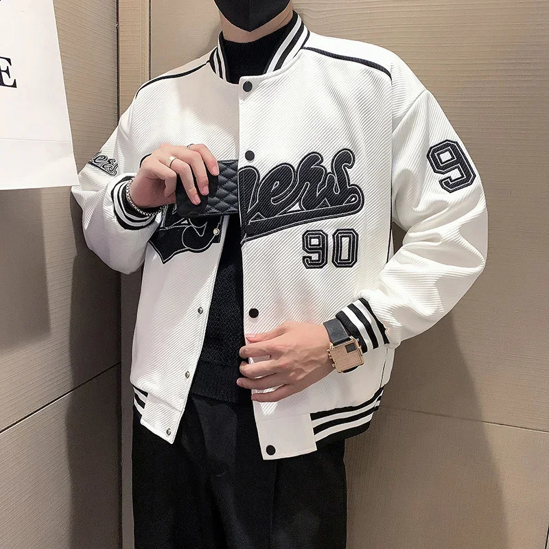 Spring and autumn mens jackets Korean casual goods spring jackets solid color loose mens jackets 240906