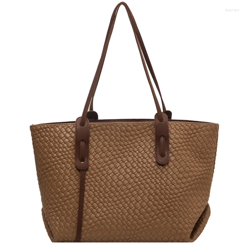 Shoulder Bags Large Capacity Handbags For Women 2024 Winter PU Leather Fashion Trend Side Bag Vintage Shopper Shopping Office Totes f58a