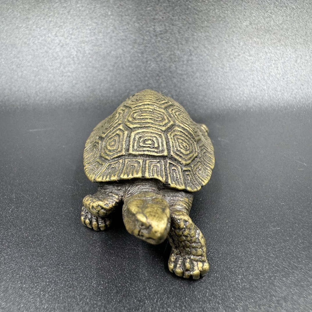 Brass small turtle ornaments solid copper thousand-year-old turtle pattern longevity turtle mini copper turtle simulation turtle bronze 65.5g
